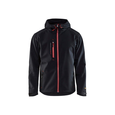 Blaklader 49492517 Pro Softshell Jacket Black/Red Main #colour_black-red