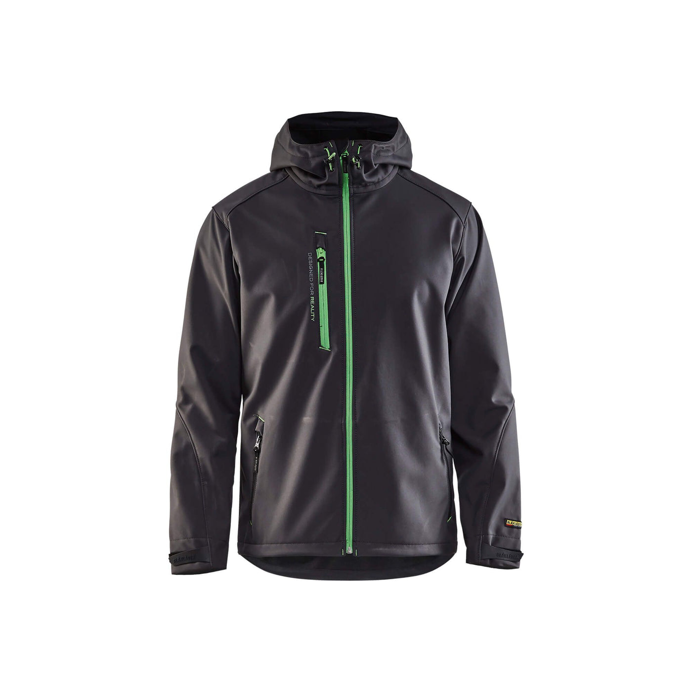 Blaklader 49492517 Pro Softshell Jacket Dark Grey/Green Main #colour_dark-grey-green