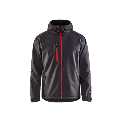 Blaklader 49492517 Pro Softshell Jacket Dark Grey/Red Main #colour_dark-grey-red