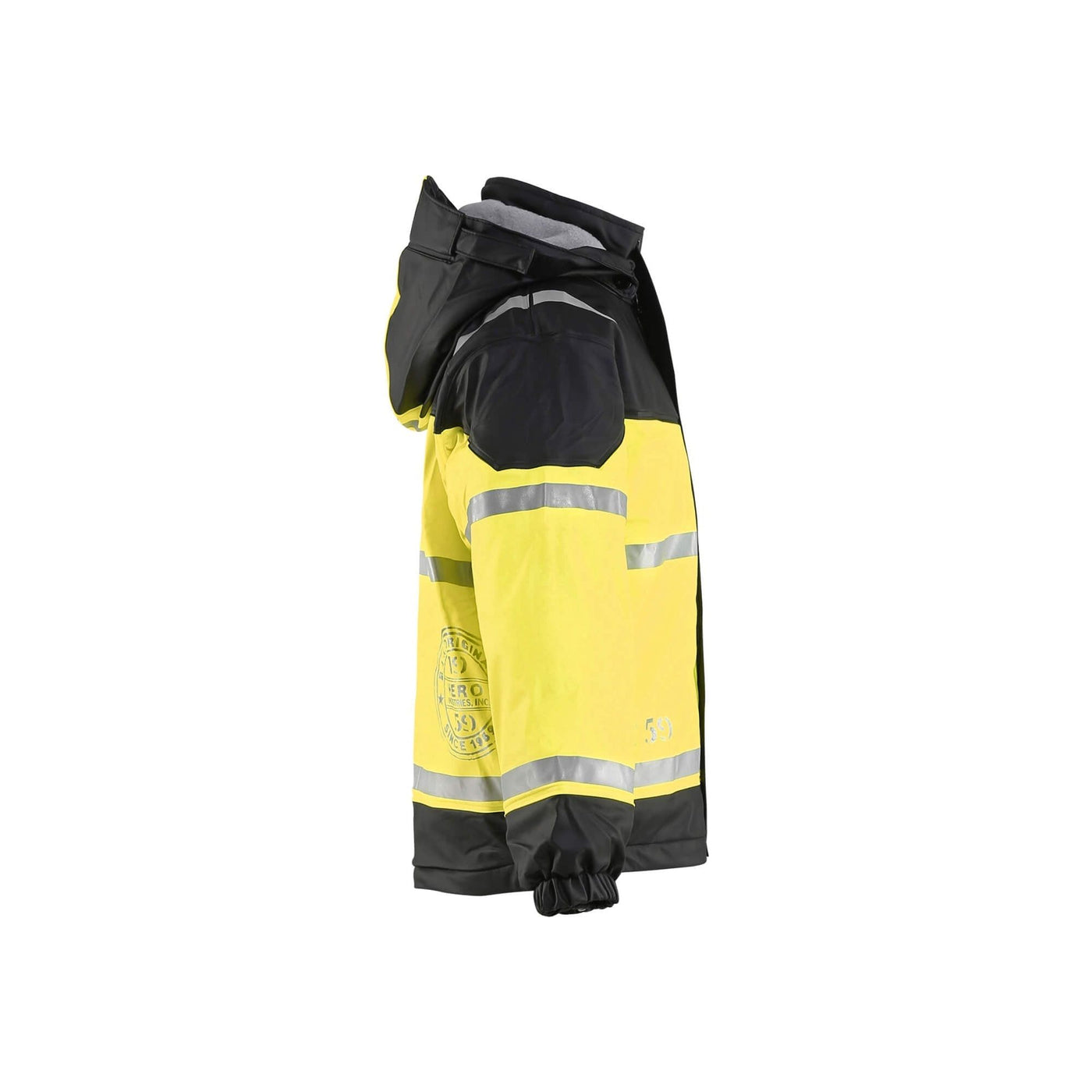 Blaklader 48602003 Rain Jacket Trousers Black/Hi-Vis Yellow Right #colour_black-hi-vis-yellow