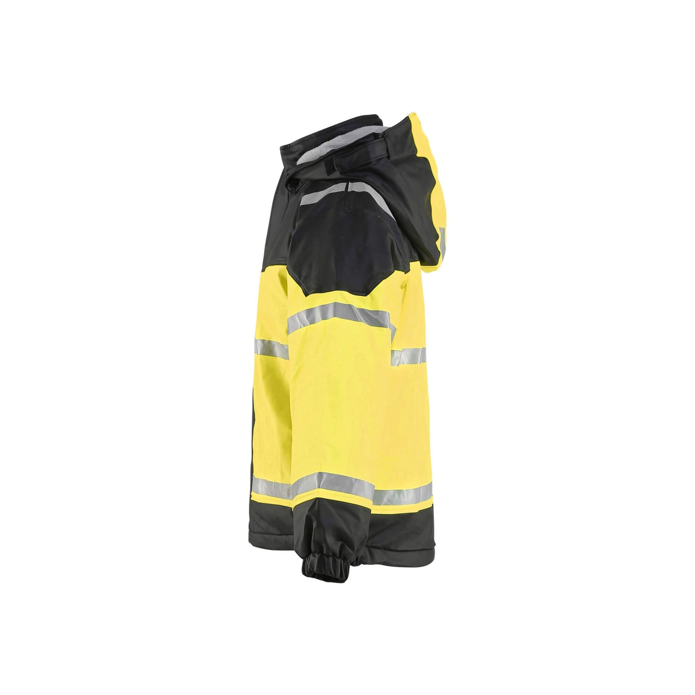 Blaklader 48602003 Rain Jacket Trousers Black/Hi-Vis Yellow Left #colour_black-hi-vis-yellow