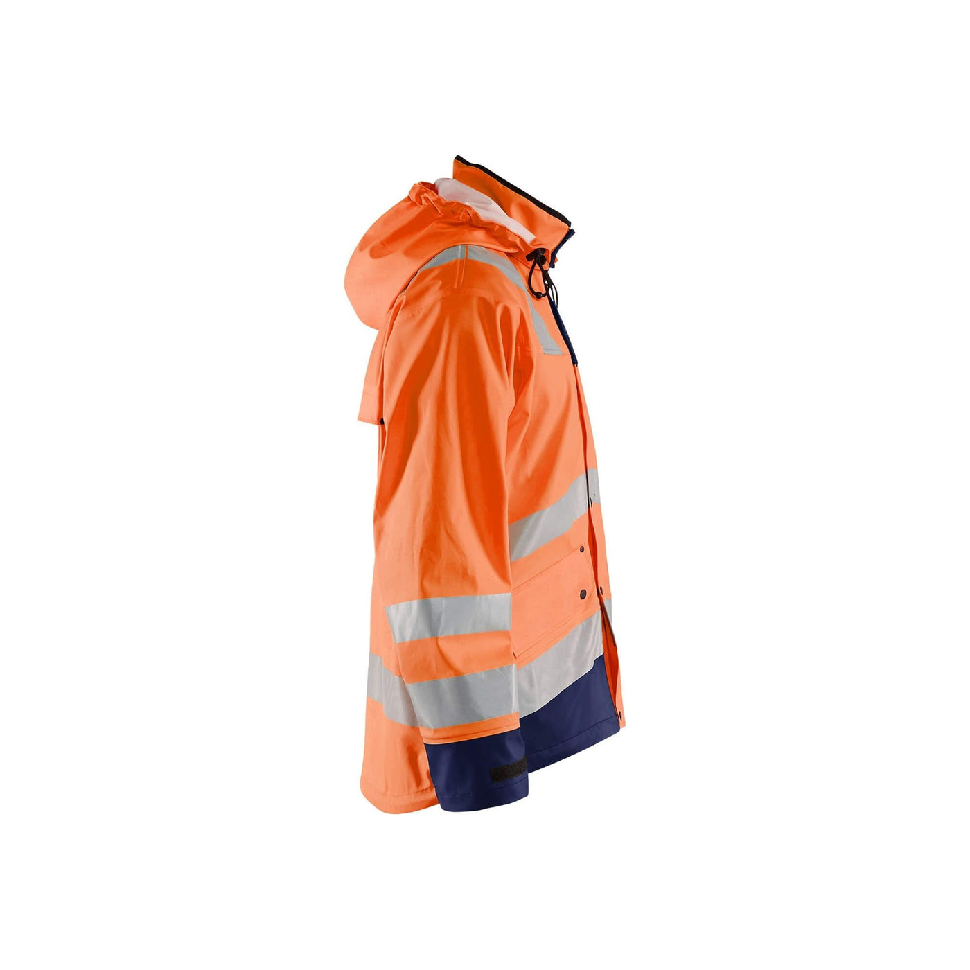 Blaklader 43022003 Rain Jacket Waterproof Orange/Navy Blue Right #colour_orange-navy-blue