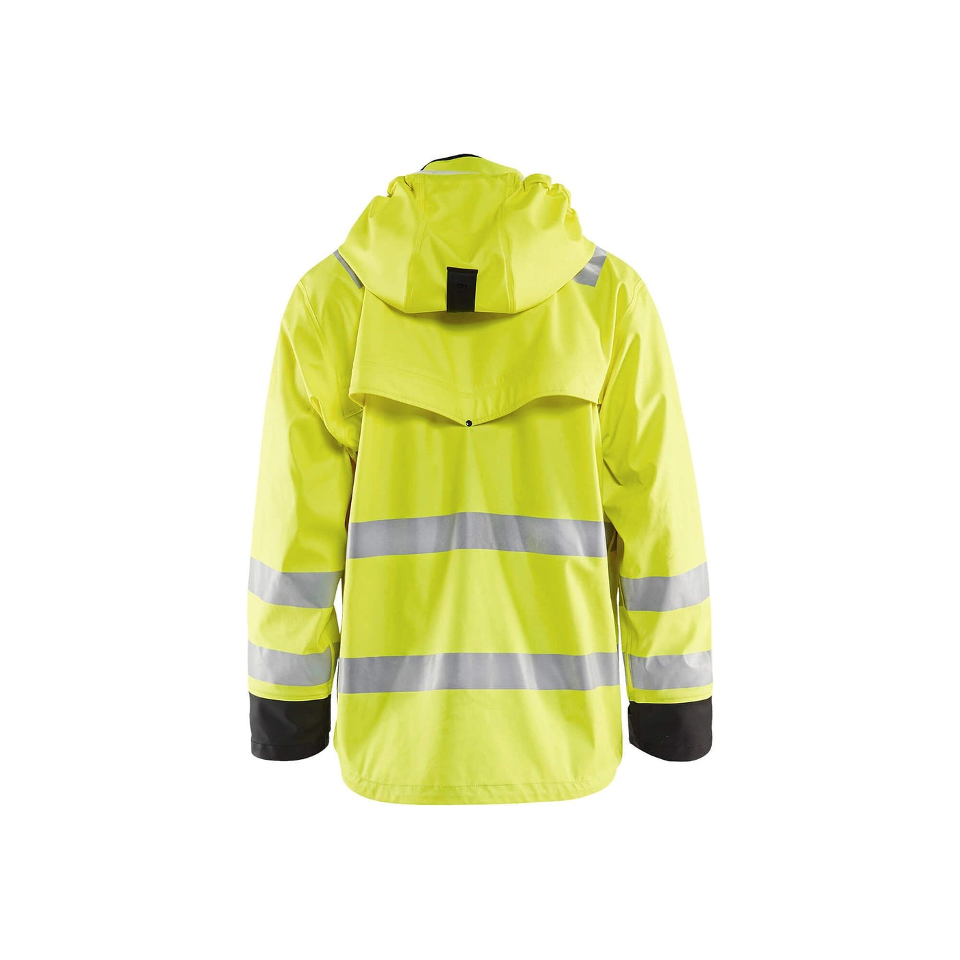 Blaklader 43022003 Rain Jacket Waterproof Yellow/Black Rear #colour_yellow-black
