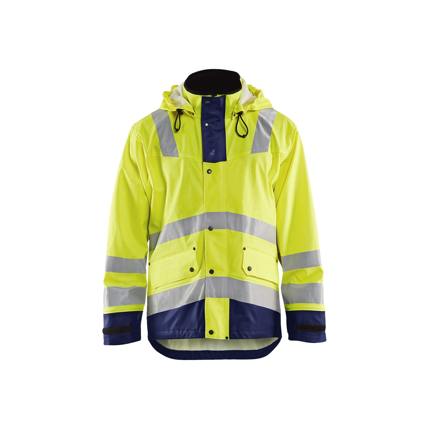 Blaklader 43022003 Rain Jacket Waterproof Yellow/Navy Blue Main #colour_yellow-navy-blue