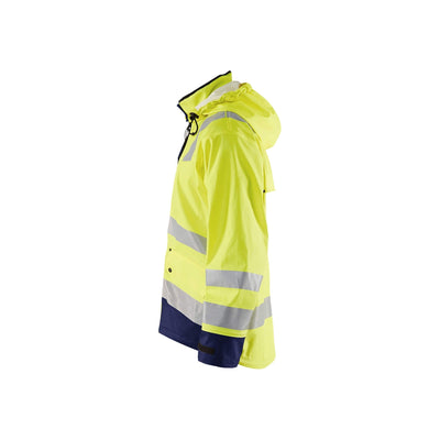 Blaklader 43022003 Rain Jacket Waterproof Yellow/Navy Blue Left #colour_yellow-navy-blue