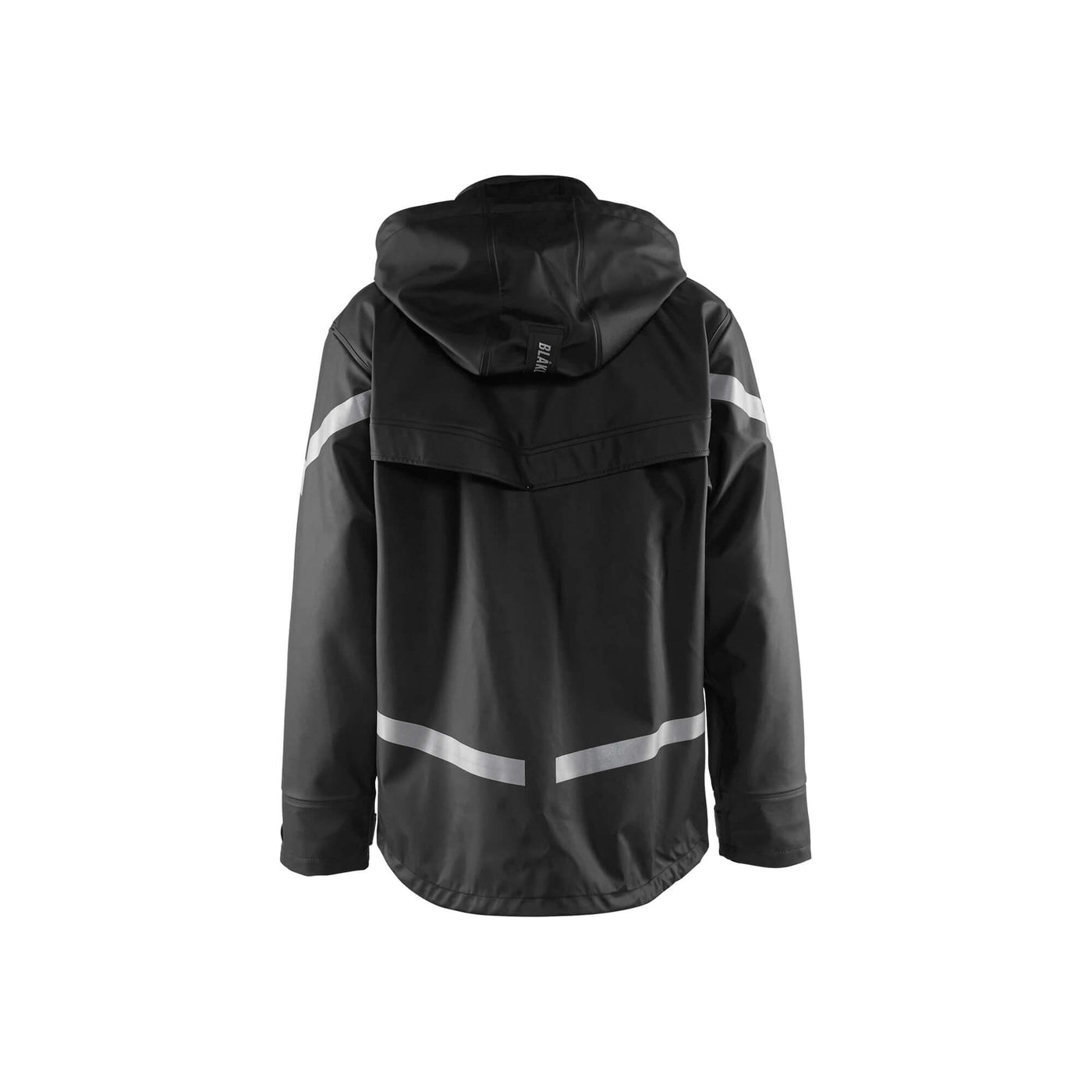 Blaklader 43052003 Rain Jacket Waterproof Black Rear #colour_black