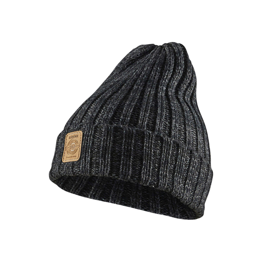 Blaklader 21992800 Rib Knitted Beanie Hat Black Melange Main #colour_black-melange