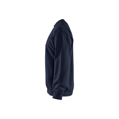 Blaklader 33401158 Round-Neck Cotton Sweatshirt Dark Navy Blue Left #colour_dark-navy-blue