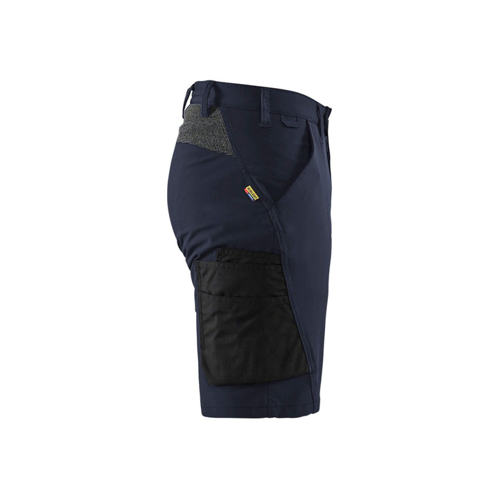 Blaklader 14231645 Service Shorts 4-Way Stretch Dark Navy Blue/Black Right #colour_dark-navy-blue-black