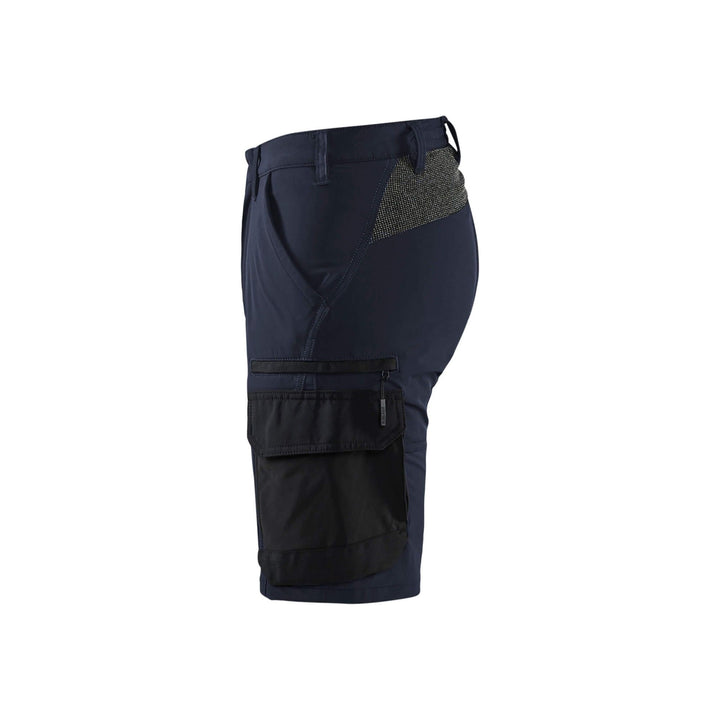 Blaklader 14231645 Service Shorts 4-Way Stretch Dark Navy Blue/Black Left #colour_dark-navy-blue-black