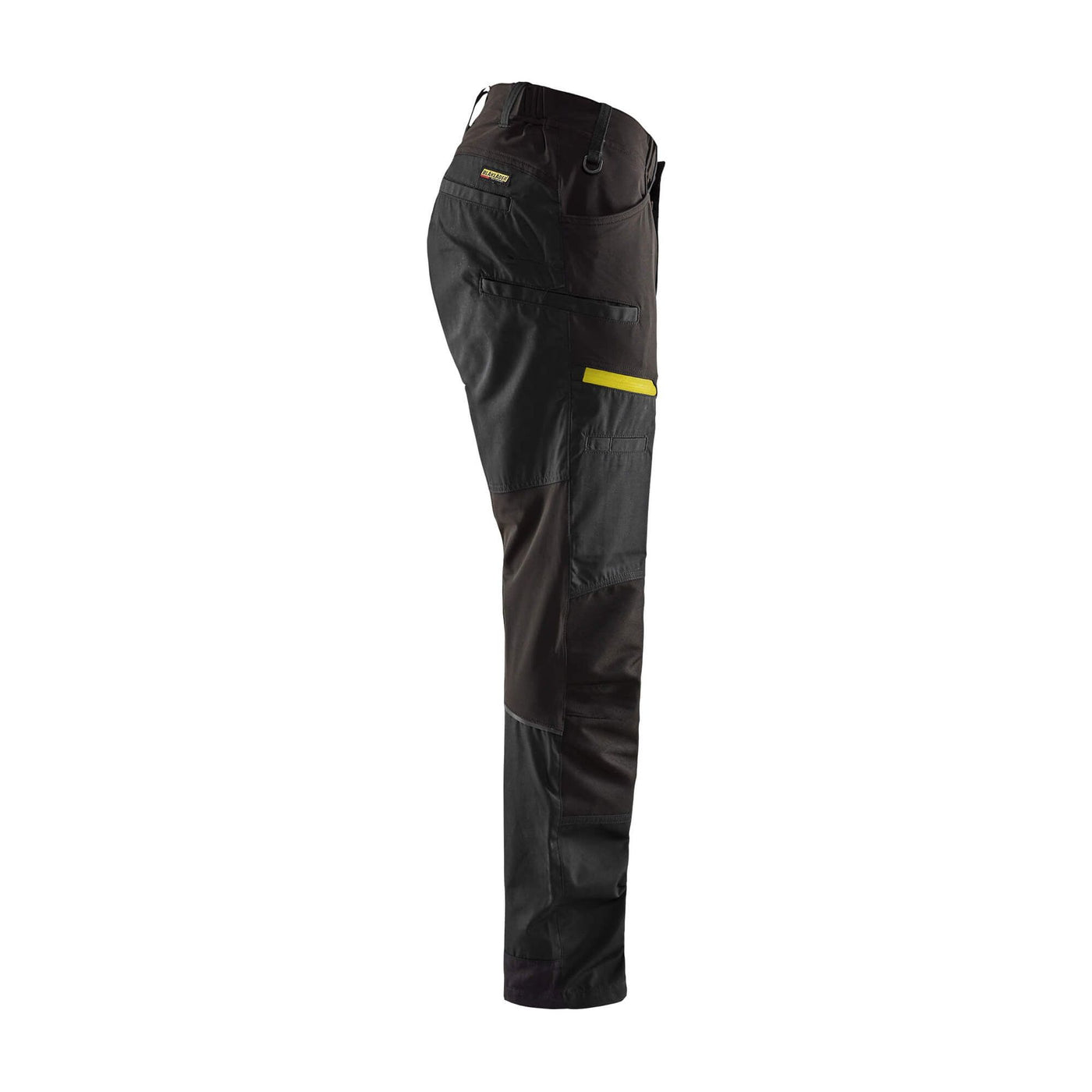 Blaklader 14561845 Service Stretch Trousers Black/Hi-Vis Yellow Right #colour_black-hi-vis-yellow