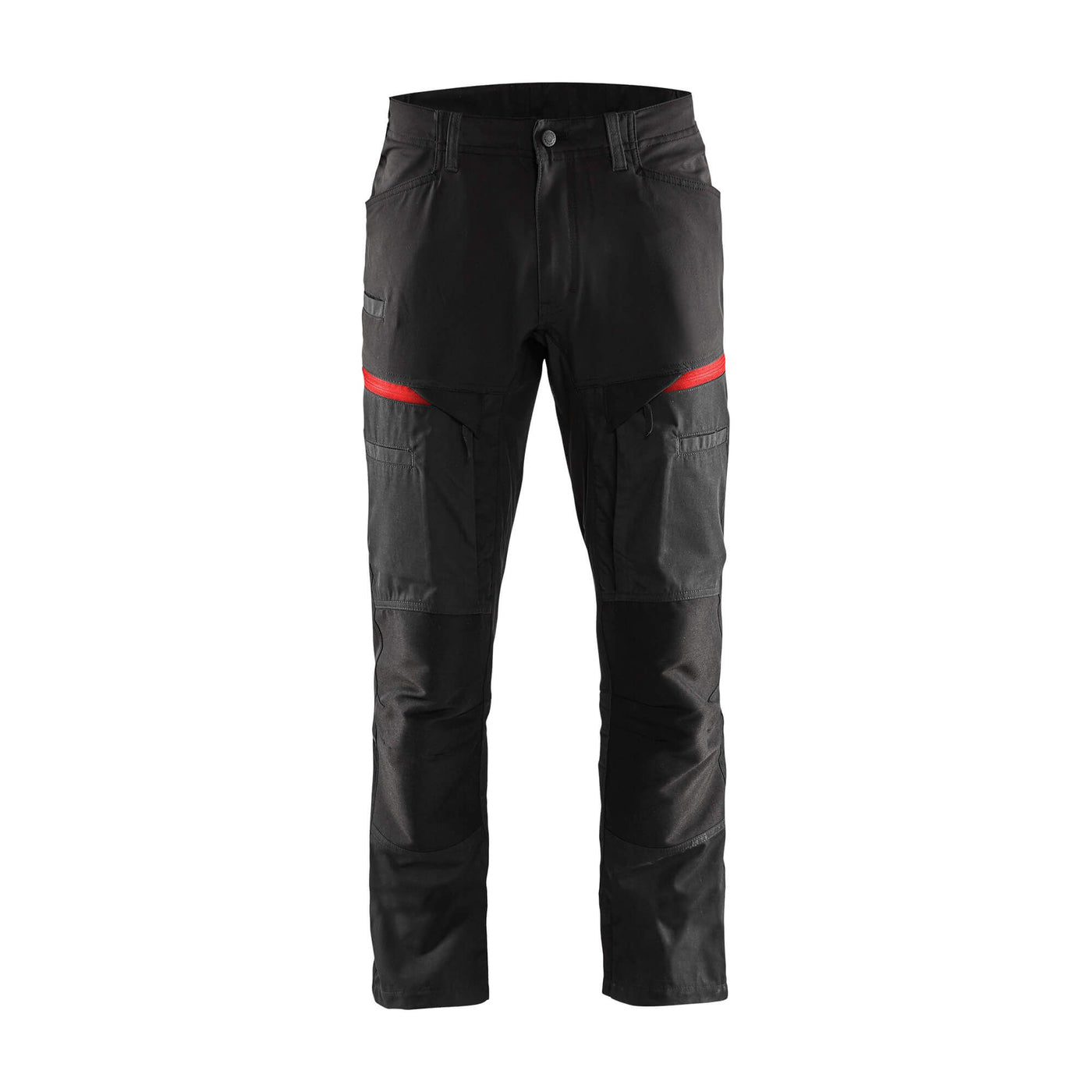 Blaklader 14561845 Service Stretch Trousers Black/Red Main #colour_black-red