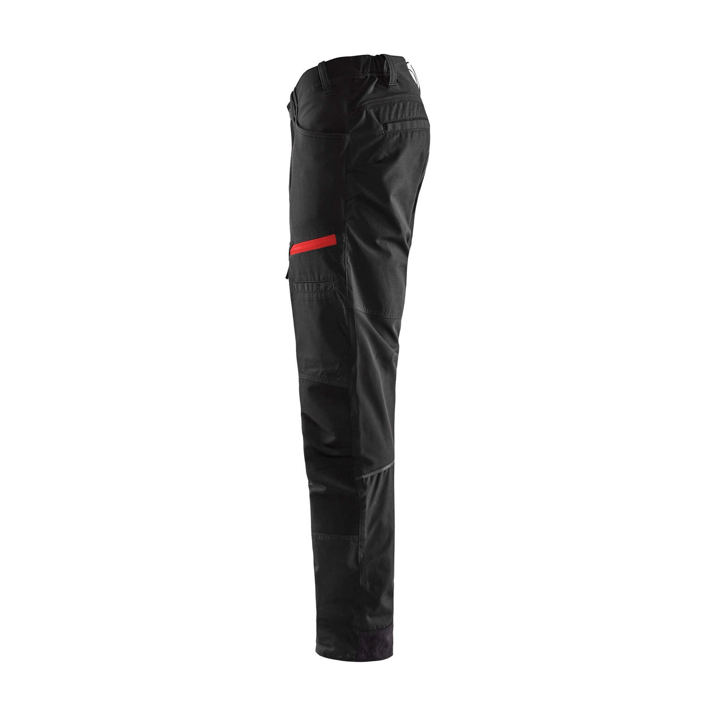 Blaklader 14561845 Service Stretch Trousers Black/Red Left #colour_black-red