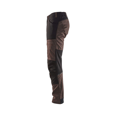 Blaklader 14561845 Service Stretch Trousers Brown/Black Left #colour_brown-black