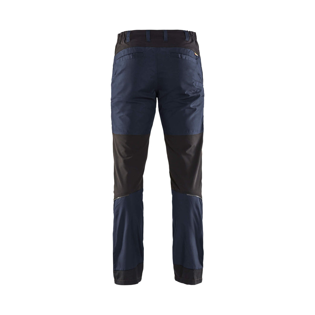 Blaklader 14561845 Service Stretch Trousers Dark Navy Blue/Black Rear #colour_dark-navy-blue-black