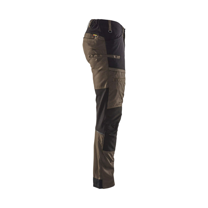 Blaklader 14561845 Service Stretch Trousers Dark Olive Green/Black Right #colour_dark-olive-green-black