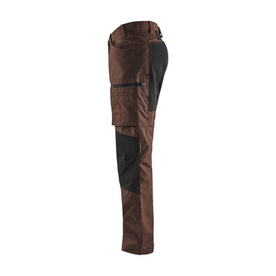 Blaklader 14591845 Service Stretch Trousers Brown/Black Left #colour_brown-black