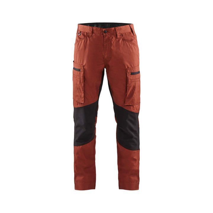 Blaklader 14591845 Service Stretch Trousers Burned Red/Black Main #colour_burned-red-black