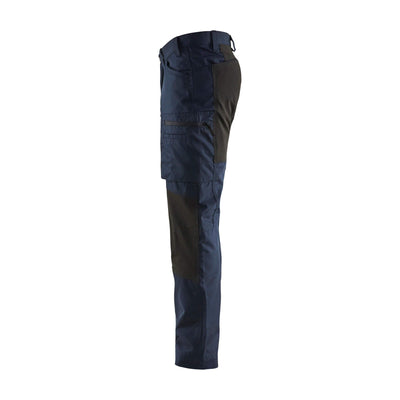 Blaklader 14591845 Service Stretch Trousers Dark Navy Blue/Black Left #colour_dark-navy-blue-black