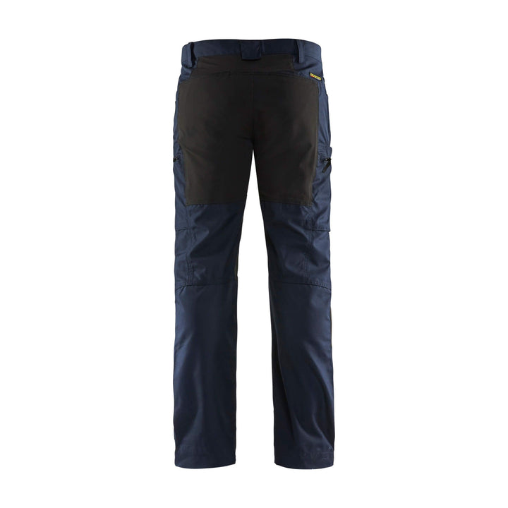 Blaklader 14591845 Service Stretch Trousers Dark Navy Blue/Black Rear #colour_dark-navy-blue-black