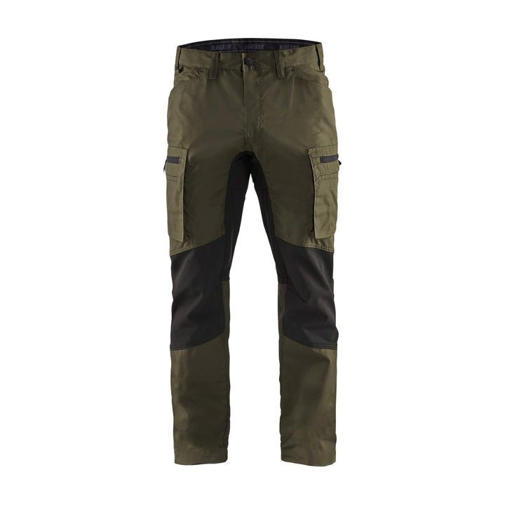 Blaklader 14591845 Service Stretch Trousers Dark Olive Green/Black Main #colour_dark-olive-green-black