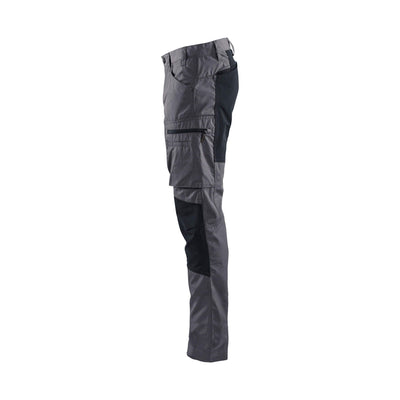 Blaklader 14591845 Service Stretch Trousers Mid Grey/Black Left #colour_mid-grey-black