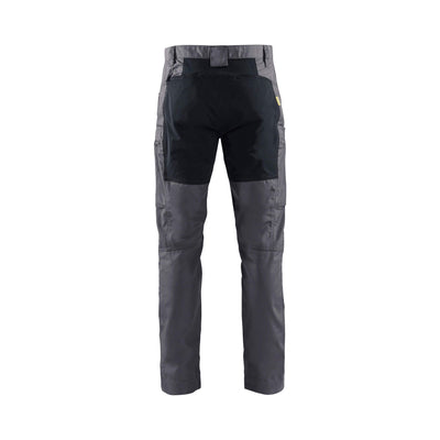 Blaklader 14591845 Service Stretch Trousers Mid Grey/Black Rear #colour_mid-grey-black
