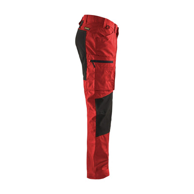 Blaklader 14591845 Service Stretch Trousers Red/Black Right #colour_red-black