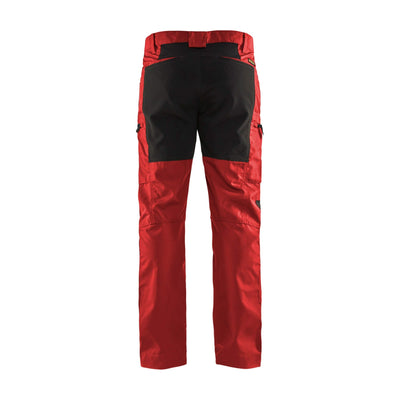 Blaklader 14591845 Service Stretch Trousers Red/Black Rear #colour_red-black
