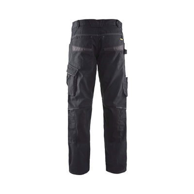 Blaklader 14951330 Service Stretch Trousers Black/Dark Grey Rear #colour_black-dark-grey