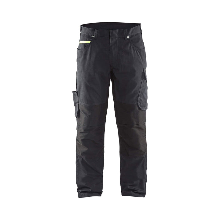 Blaklader 14951330 Service Stretch Trousers Black/Hi-Vis Yellow Main #colour_black-hi-vis-yellow