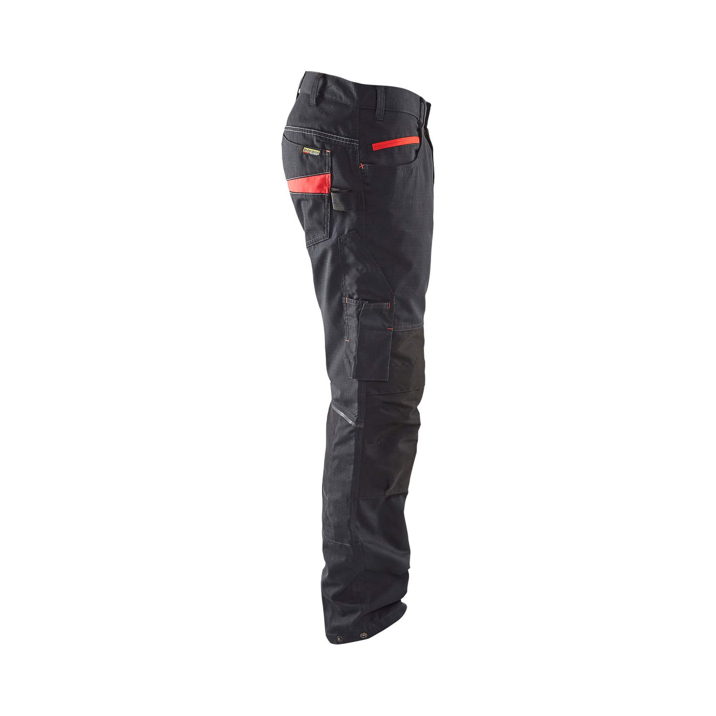 Blaklader 14951330 Service Stretch Trousers Black/Red Right #colour_black-red