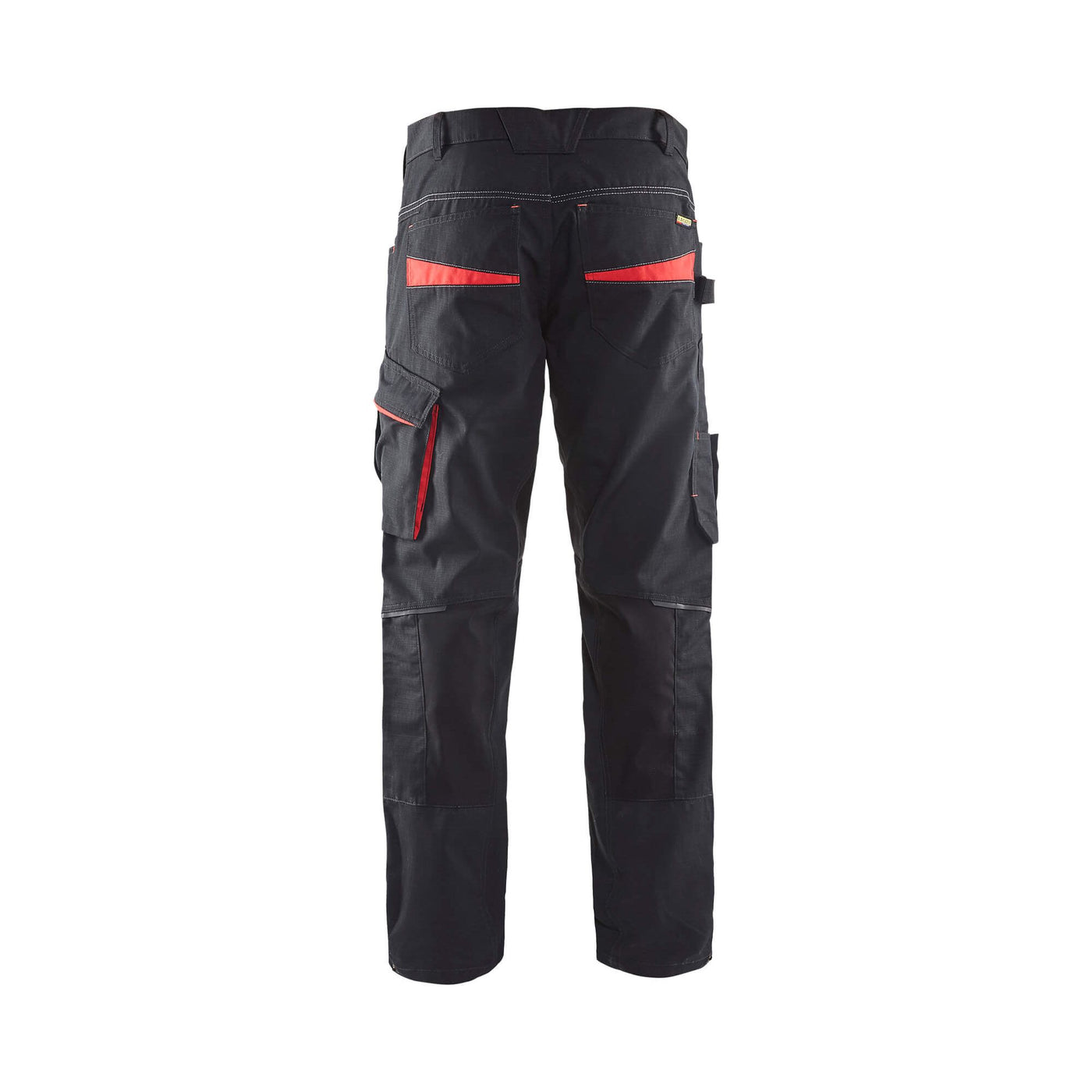 Blaklader 14951330 Service Stretch Trousers Black/Red Rear #colour_black-red