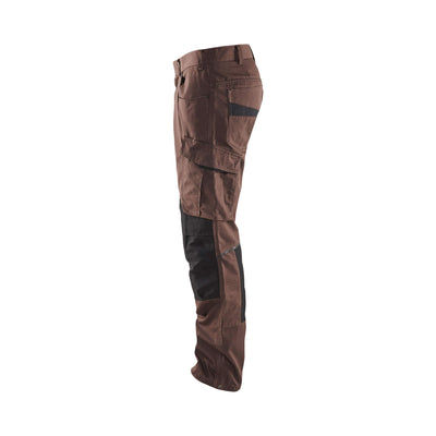 Blaklader 14951330 Service Stretch Trousers Brown/Black Left #colour_brown-black