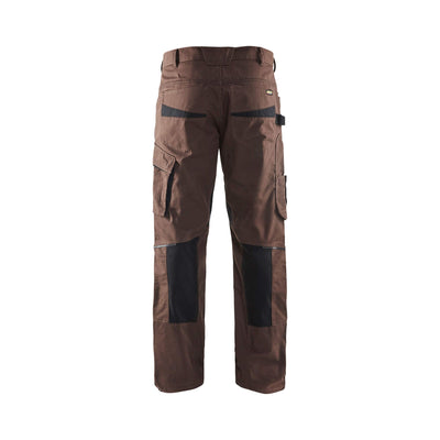 Blaklader 14951330 Service Stretch Trousers Brown/Black Rear #colour_brown-black
