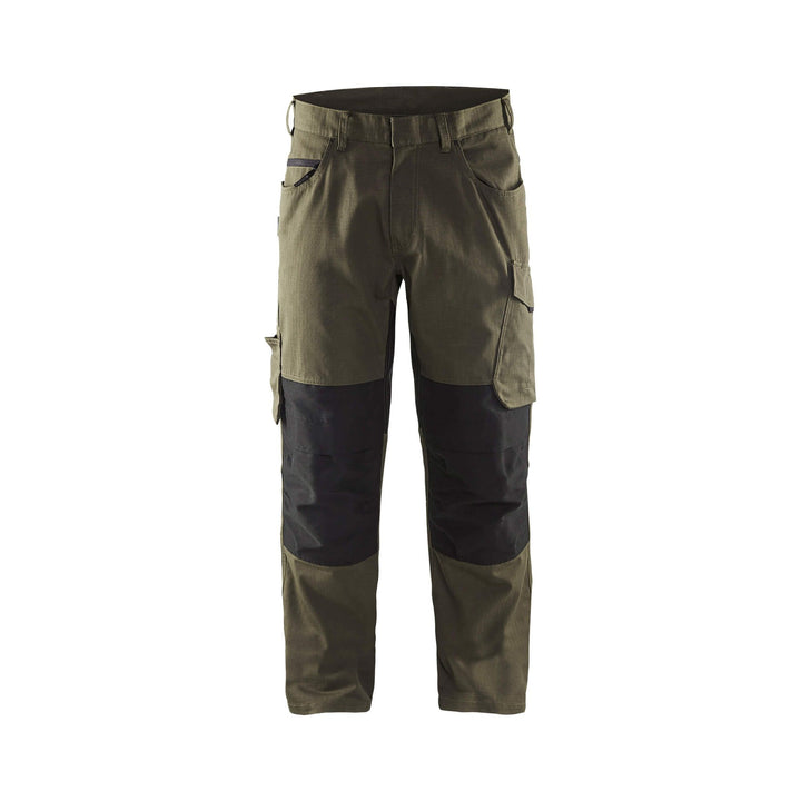 Blaklader 14951330 Service Stretch Trousers Dark Olive Green/Black Main #colour_dark-olive-green-black