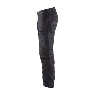 Blaklader 14961330 Service Stretch Trousers Black/Dark Grey Left #colour_black-dark-grey