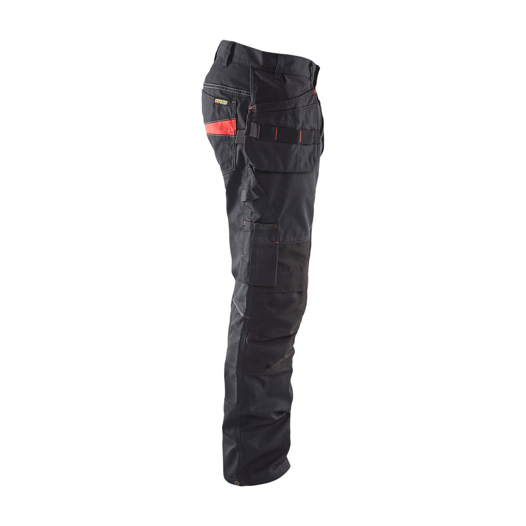 Blaklader 14961330 Service Stretch Trousers Black/Red Right #colour_black-red