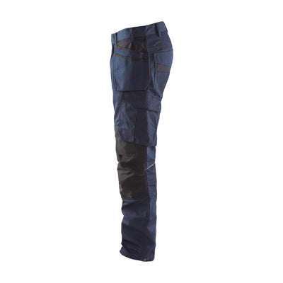 Blaklader 14961330 Service Stretch Trousers Dark Navy Blue/Black Left #colour_dark-navy-blue-black