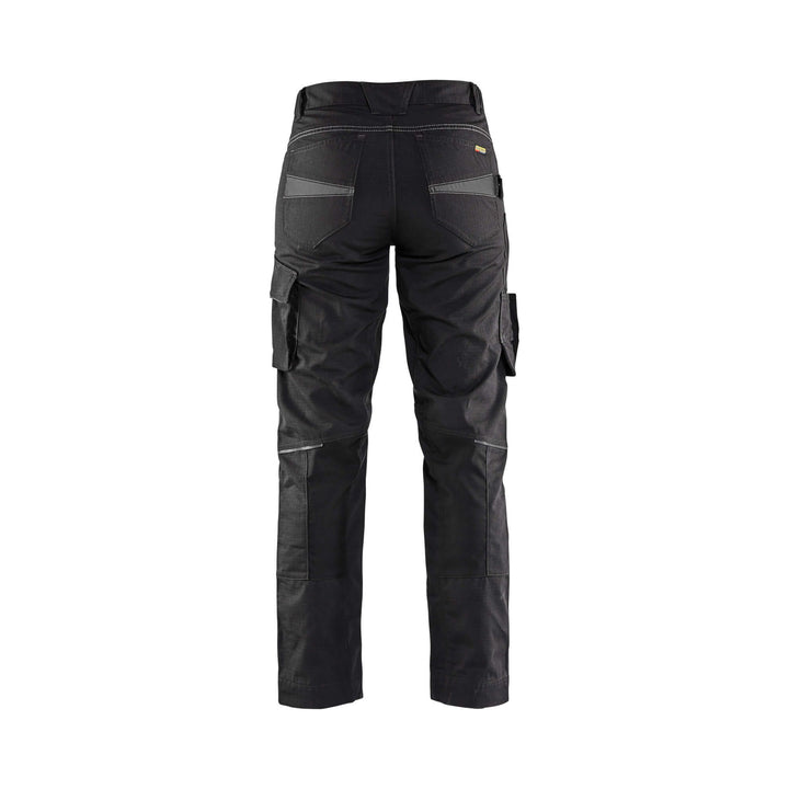 Blaklader 71951330 Service Trousers Stretch Black/Dark Grey Rear #colour_black-dark-grey