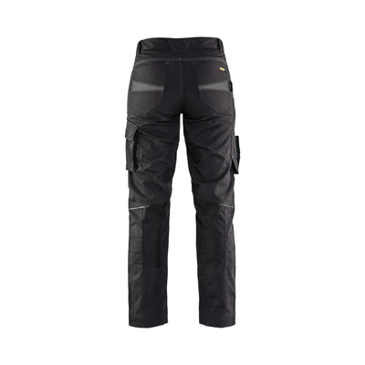 Blaklader 71951330 Service Trousers Stretch Black/Dark Grey Rear #colour_black-dark-grey