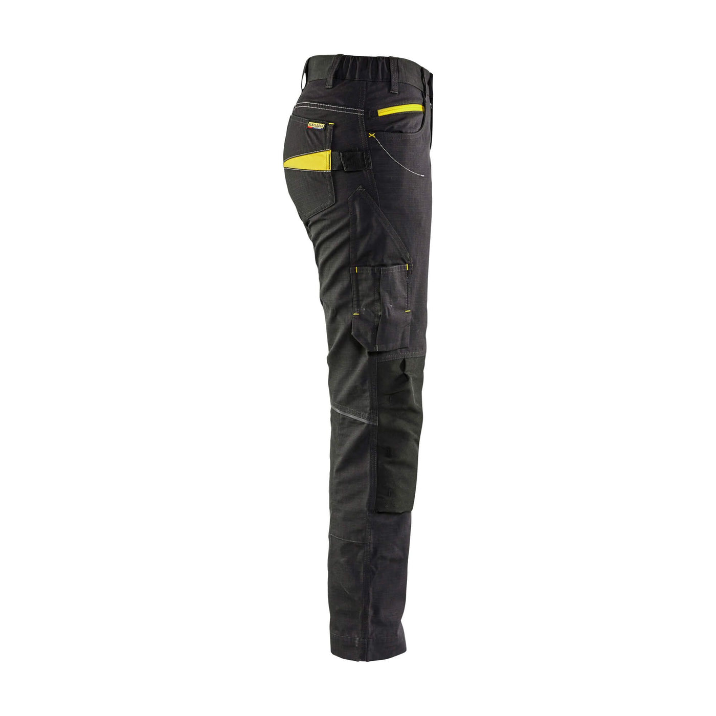 Blaklader 71951330 Service Trousers Stretch Black/Hi-Vis Yellow Right #colour_black-yellow