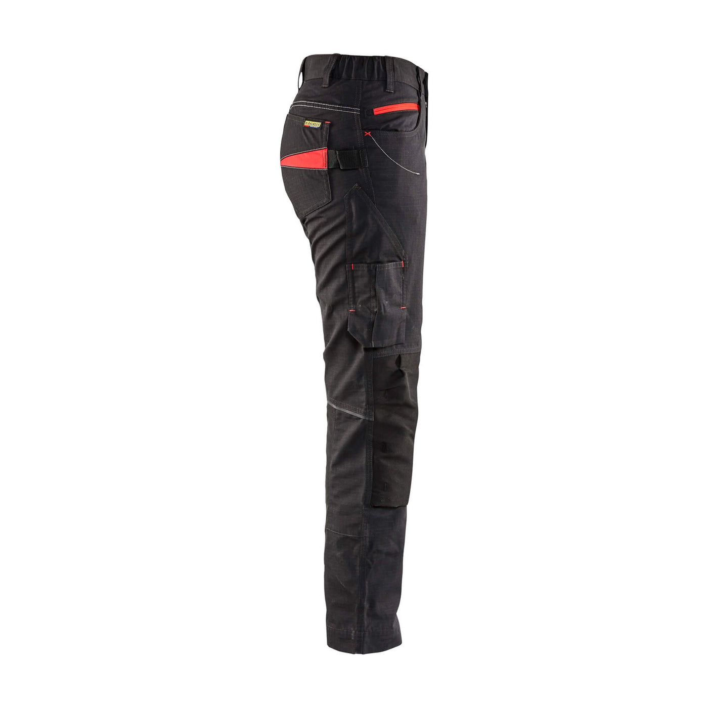 Blaklader 71951330 Service Trousers Stretch Black/Red Right #colour_black-red