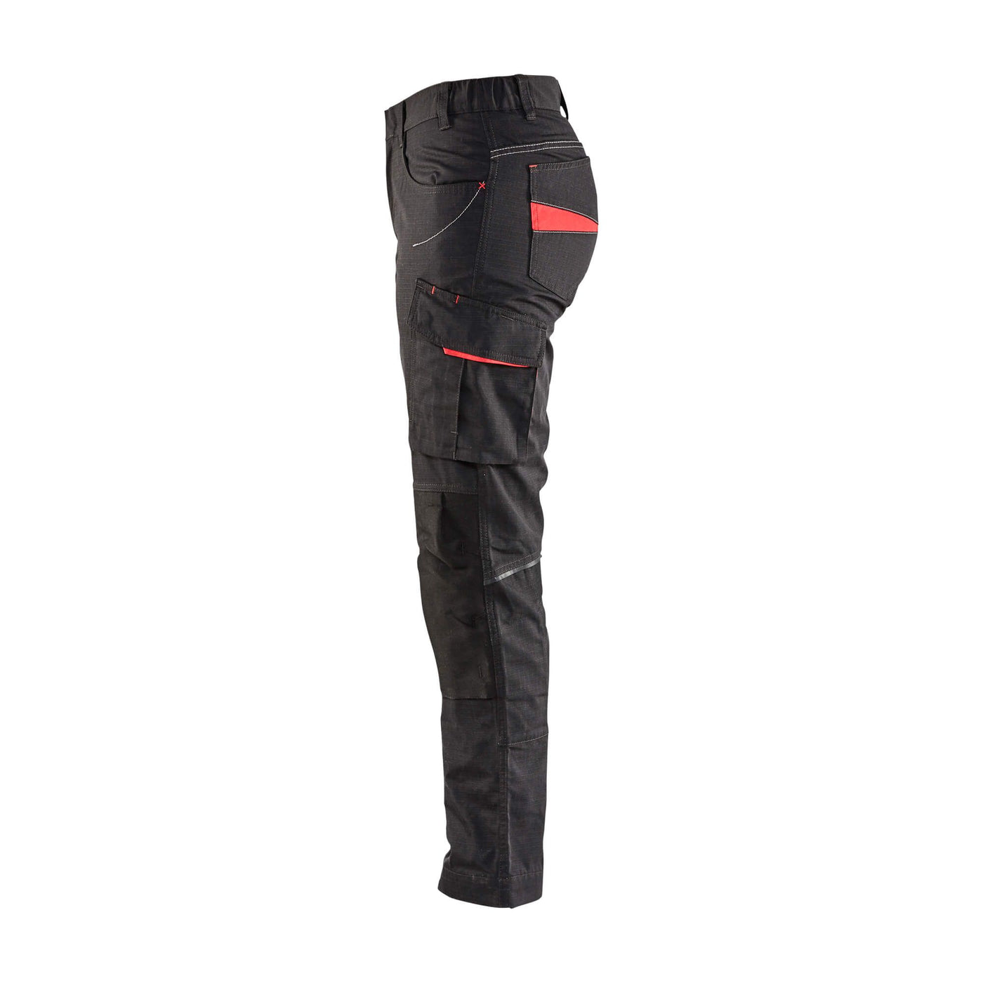 Blaklader 71951330 Service Trousers Stretch Black/Red Left #colour_black-red