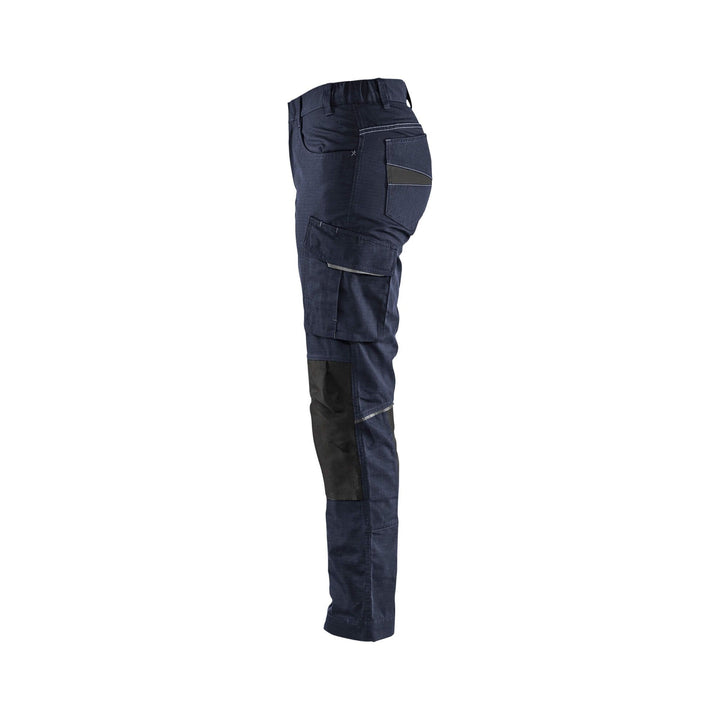 Blaklader 71951330 Service Trousers Stretch Dark Navy Blue/Black Left #colour_dark-navy-black