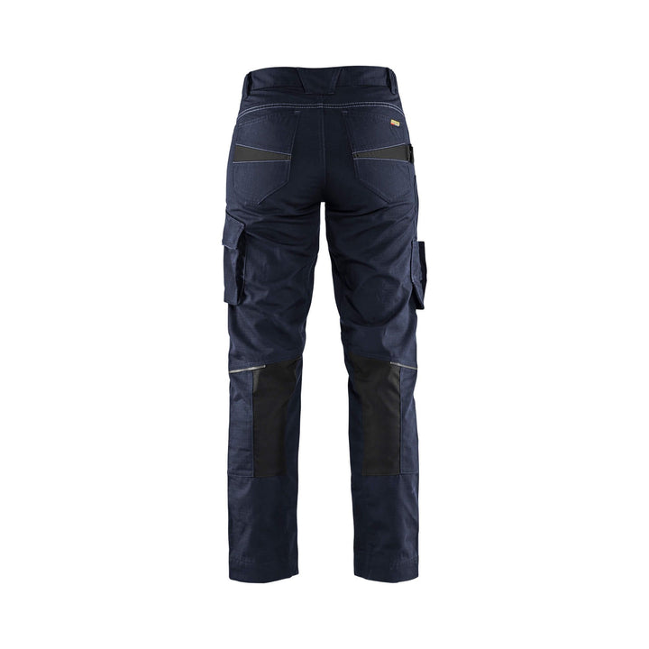 Blaklader 71951330 Service Trousers Stretch Dark Navy Blue/Black Rear #colour_dark-navy-black