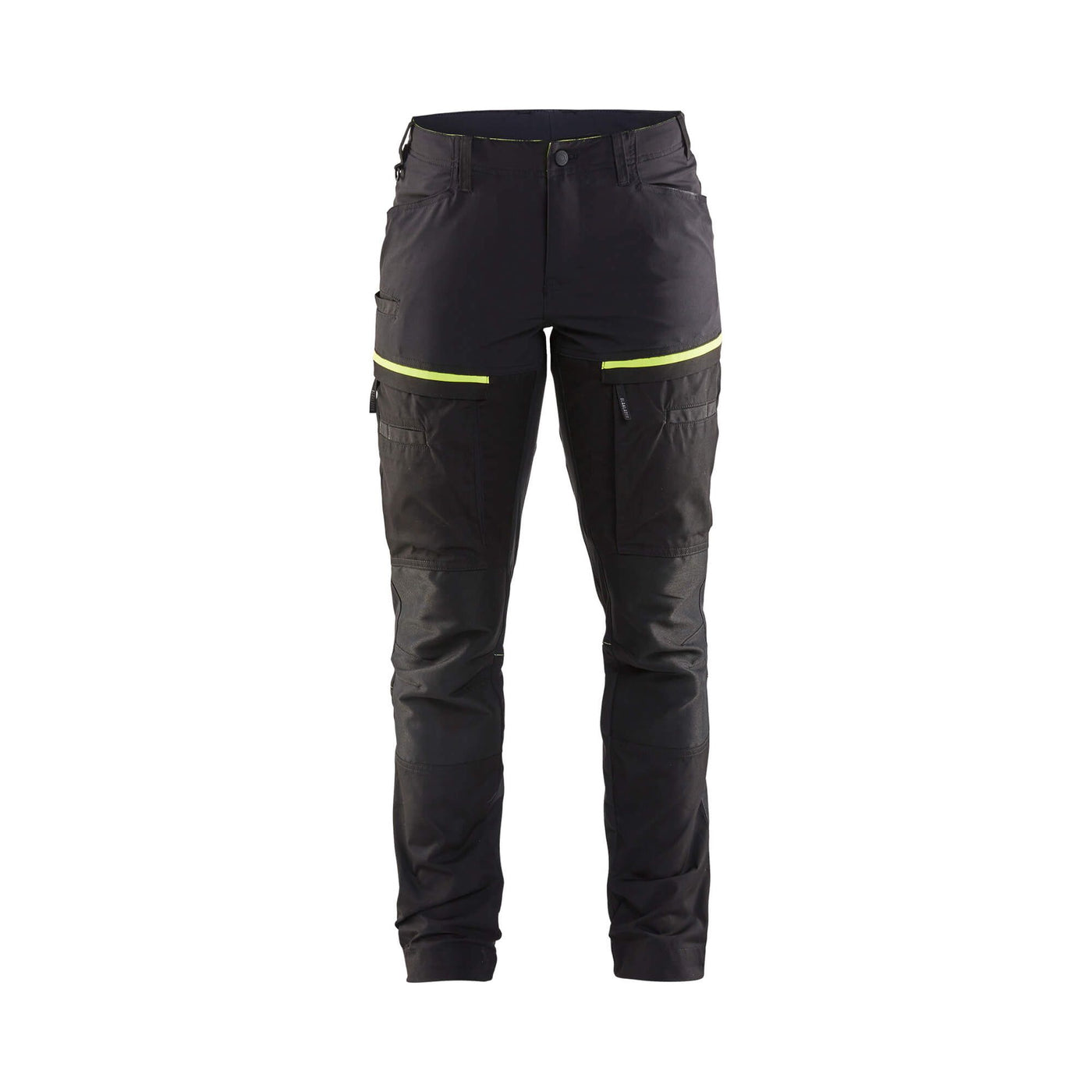 Blaklader Service Trousers with Stretch Womens Black/Hi-Vis Yellow Main #colour_black-hi-vis-yellow