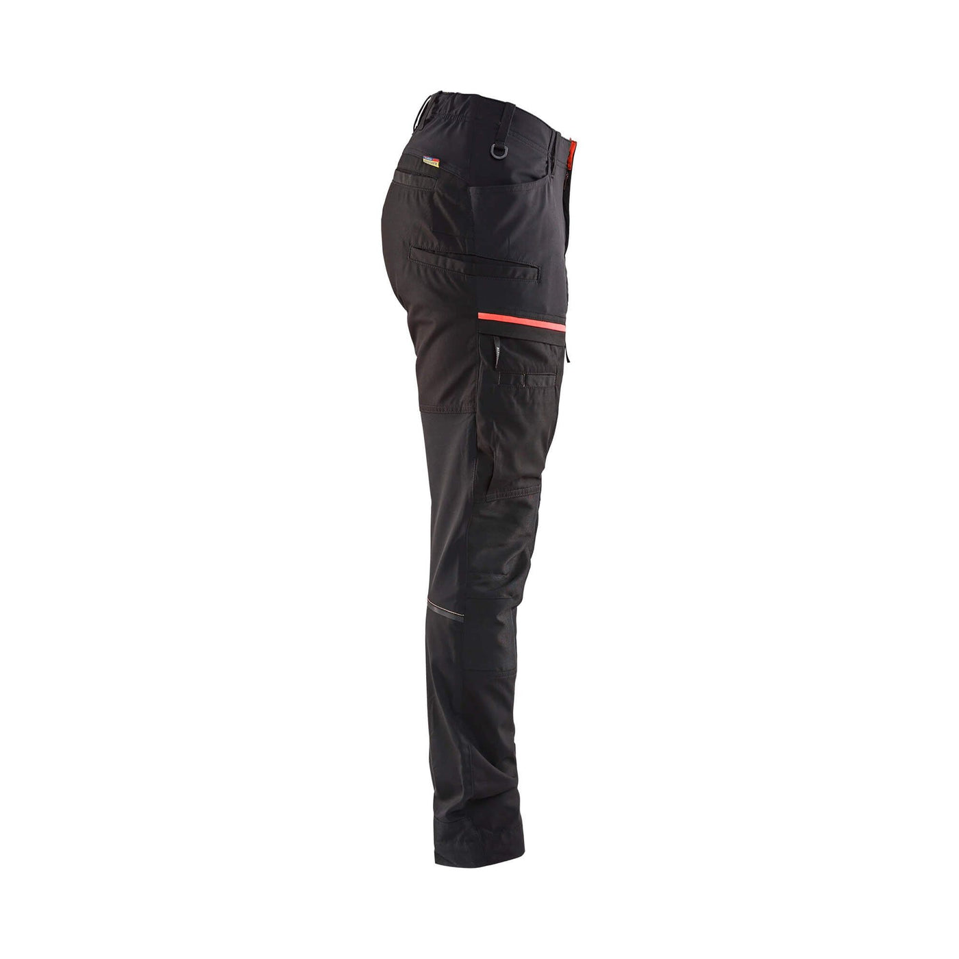Blaklader Service Trousers with Stretch Womens Black/Red Right #colour_black-red