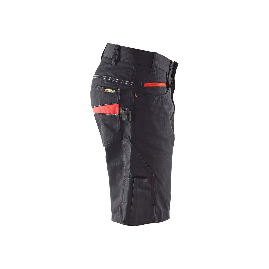 Blaklader 14991330 Service Work Shorts Black/Red Right #colour_black-red