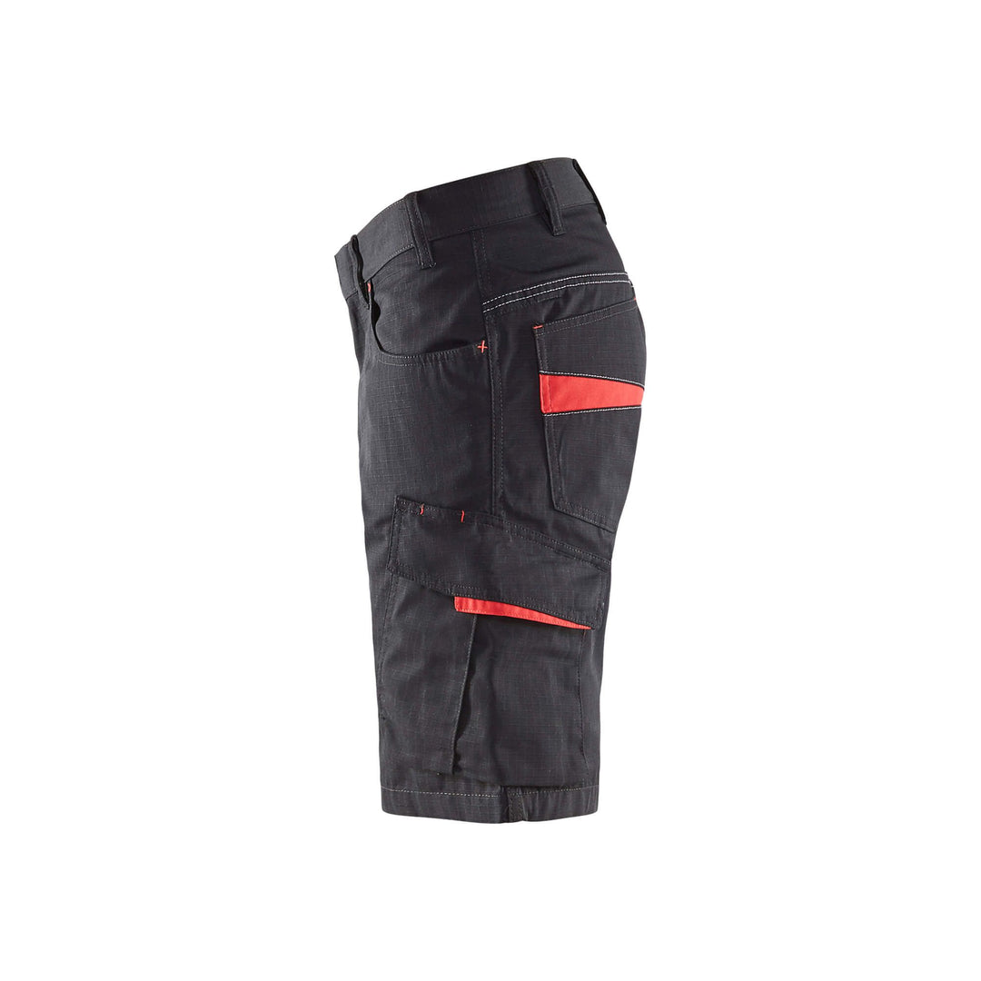 Blaklader 14991330 Service Work Shorts Black/Red Left #colour_black-red